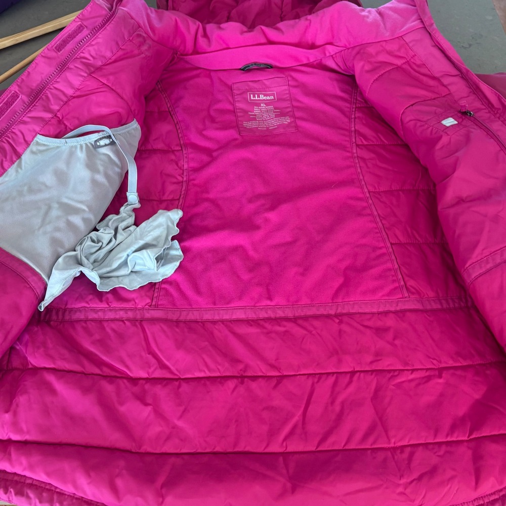 LL Bean Wildcat Ski Jacket Womens XL Pink Burgundy Insulated Hooded Snow Coat - Picture 9 of 10